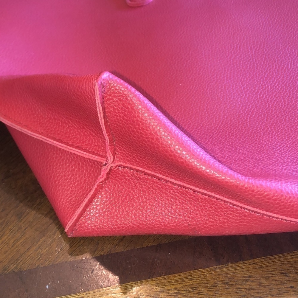Huge Red Faux Leather Boho Classic Shoulder Bag Tote Bag - Picture 6 of 13